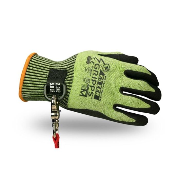 C5 Eco handschoen XL met geïntegreerd ankerpunt, snijbestendigheidsniveau 5 en maximaal belastbaar tot 2,3 kg (duurzaam, gerecycled materiaal)