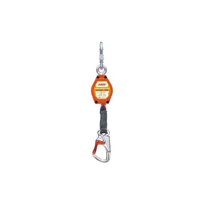 Valstopblok 2 meter – compact en lichtgewicht valbeveiliging voor veilig werken op hoogte, met automatische valstop en stevige haken.