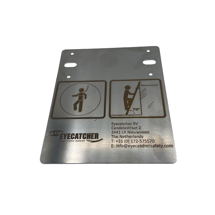 Bovenaanzicht ladderborging bord toetreding, Bord t.b.v. ladderborging Eyecatcher EC-LOPB-EYEB 