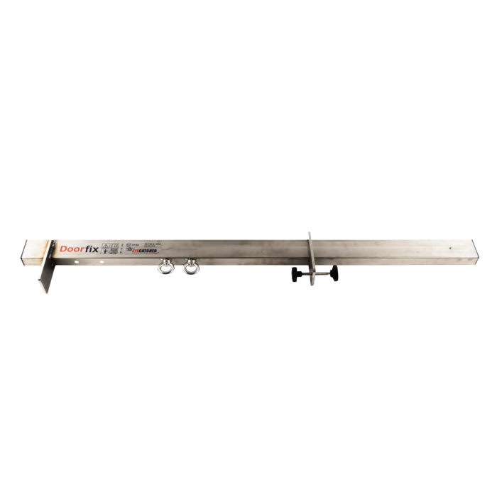 Doorfix RVS (EC‑DF) – mobiel ankerpunt volledig van RVS, verstelbaar tussen 350–1290 mm, geschikt voor 2 personen, conform EN‑795 type B