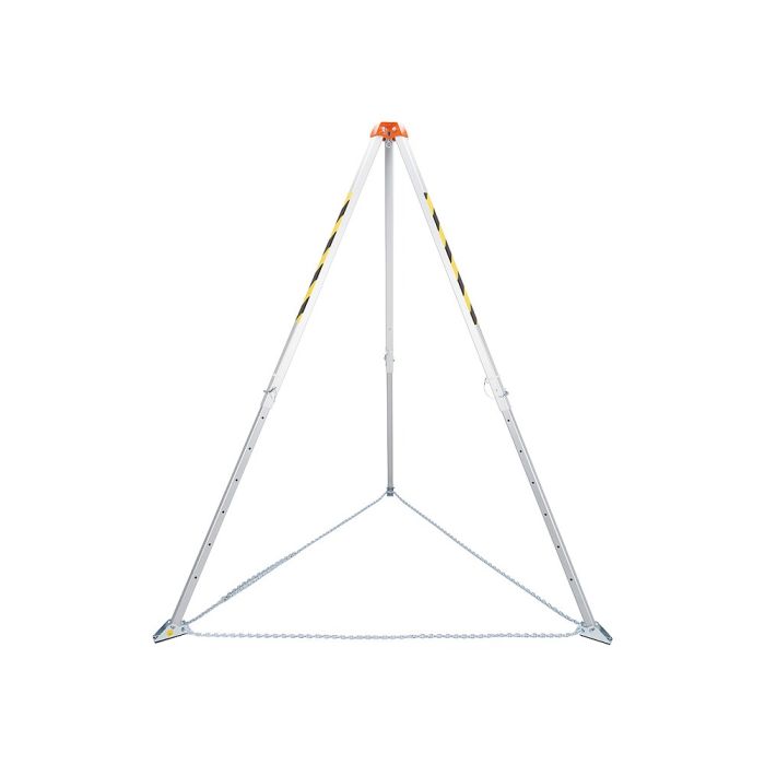 Thermisch verzinkte driepoot 147–229 cm (EC‑TRP‑TM7) – verstelbare mobiele valbeveiliging van 35 kg met 140–213 cm basisopening, geschikt voor 1-persoons hijs- en reddingswerk, EN‑795 type B