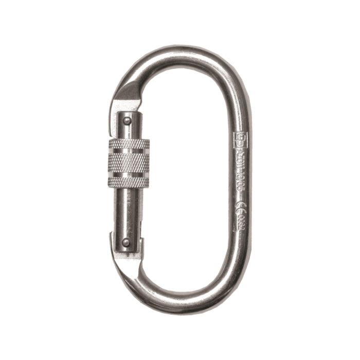 Stalen karabiner met screw-lock, 16 mm opening, EN 362 (23 kN)