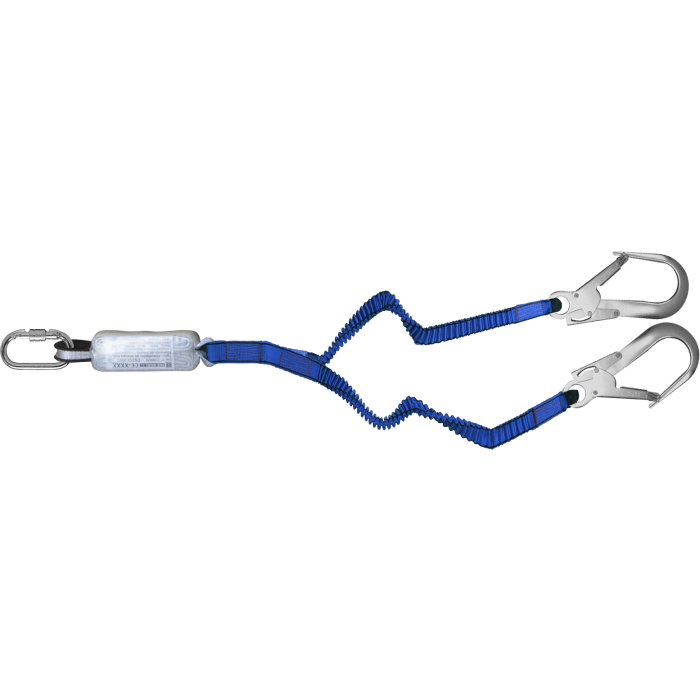 Y-Vallijn Stretch 1,5 m met valdemper, dubbele verbindingslussen en karabiners, conform EN-355