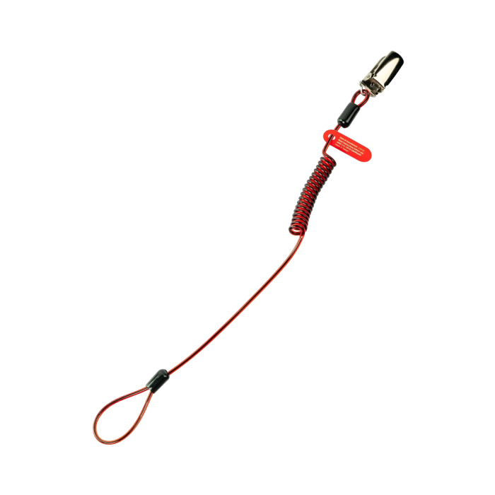 GRIPPS Coil Hard Hat Tether H01070 – helm tether met metalen klem en PU-coil, belastbaar tot 0,5 kg