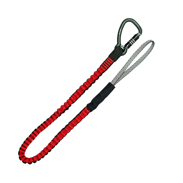 GRIPPS Bungee Tether Triple-Action Carabiner 18 kg – elastische gereedschapstether met schokabsorptie