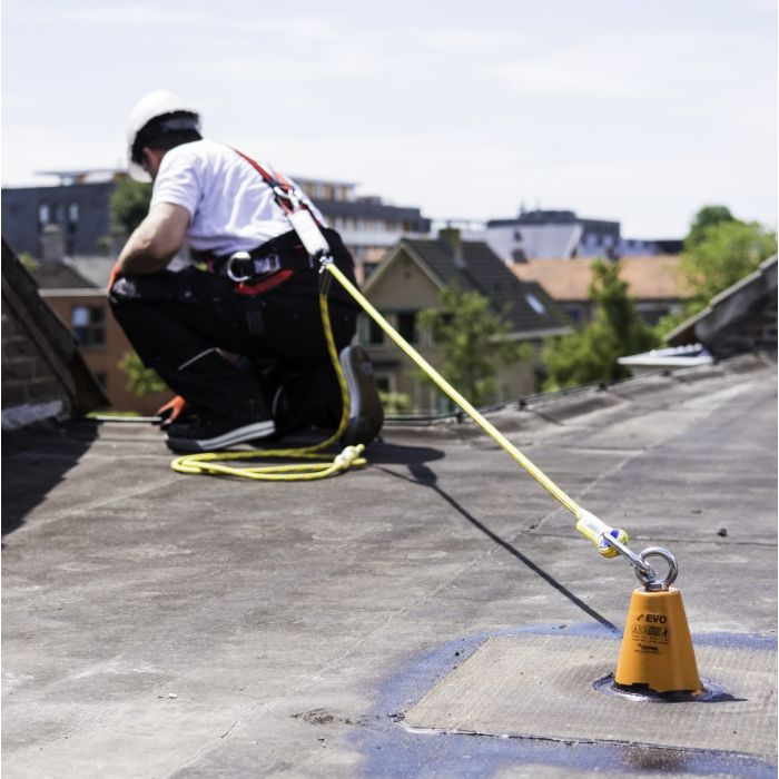 Plat Dak Basis set (EC‑SET‑PDB) – inclusief harnasgordel MA10A, trauma suspension straps, positioneringslijn 5 m, sling en opbergkoffer voor vlak dak