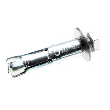 M10 betonanker (EC-CA-10) – verzinkte stalen huls 16 mm × 60 mm met RVS bout, trekwaarde 12 kN (1 persoon), 13 kN (2 personen), voor betonnen montage van EYE-AP of Wallfix ankerpunten (EN-795 A)