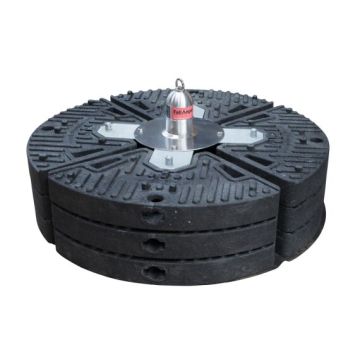 Deadweight ankerpunt 2-personen (EC-DWA-2P) – mobiel doodgewicht anker voor vlakke daken, geschikt voor 2 gebruikers, 250 kg ballast, conform EN-795 type E