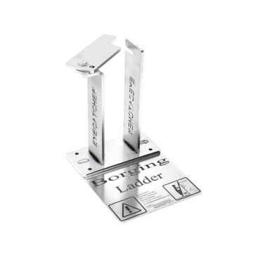 RVS Eyecatcher ladderborging, lengte 18 cm, voetplaat 7x15 cm, inklapbaar slotgat
