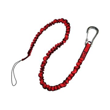 ungee stretch gereedschapslijn tot 2,5 kg, enkel karabijnhaak, uitrekt tot 1,3 m, valbeveiliging (EN‑355)