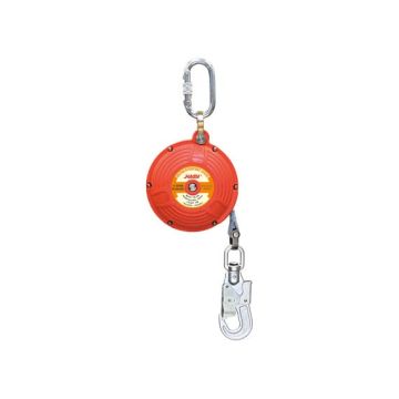 Valstopblok 6 m &ndash; Webbing (EC‑VSB‑6W), licht kunststof behuizing, Dyneema-webbing, snaphook, 2,1 kg, maximale belasting 140 kg, verticaal gebruik, conform EN‑360