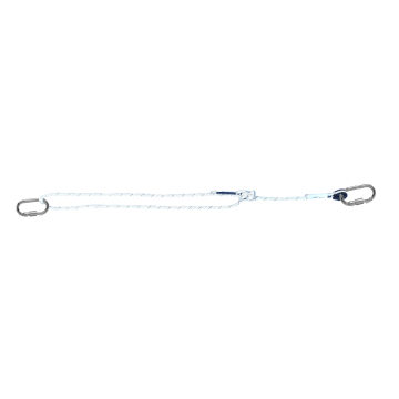 Eyecatcher Positioneringslijn Instelbaar 1,1–1,8 m (EC‑PLZI‑E71T) – gedraaid touw 14 mm met twee karabiners, verstelbaar, max. belasting 140 kg, conform EN‑354