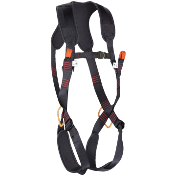 Harnasgordel VELETA (EC‑FBH‑V) met D‑ring op rug, twee borst‑aanhaakpunten en materiaallussen – comfortabel en veilig (EN‑361)