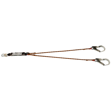 Eyecatcher Y-Vallijn Touw 1,5 m – dubbele vallijn met valdemper, snaphook en steigerhaken (54 mm)