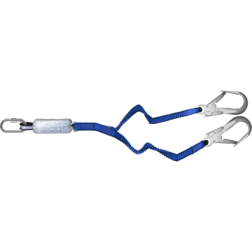 Y-Vallijn Stretch 1,5 m met valdemper, dubbele verbindingslussen en karabiners, conform EN-355