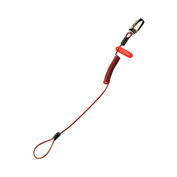 GRIPPS Coil Hard Hat Tether H01070 – helm tether met metalen klem en PU-coil, belastbaar tot 0,5 kg