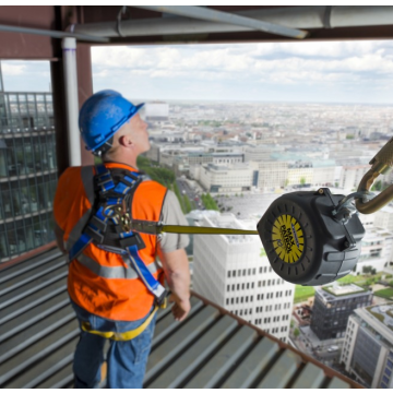 Staalbouw Valbeveiligingsset – inclusief harnasgordel MA10A (basis 3), balkenklem voor verticaal en horizontaal gebruik, valstopblok 10 m, karabiner, verankeringslus (1,2 m sling) en opbergkoffer